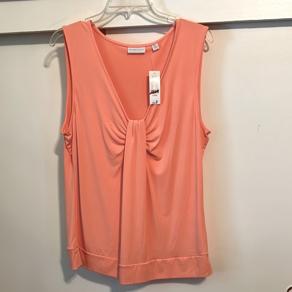 New York & Company Coral Sleeveless Top.